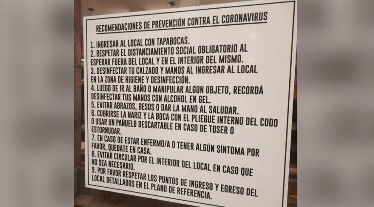 Las recomendaciones para la prevención (Vía Santa Rosa)