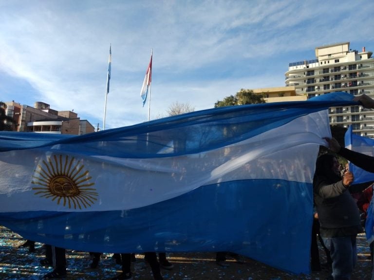 Festejos en el Fan Fest de Carlos Paz.