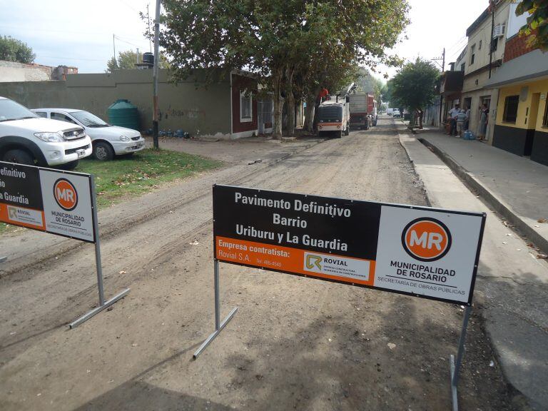 Obras de pavimento en Rosario