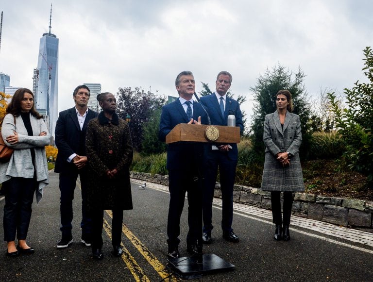 Macri en el homenaje a las víctimas del atentado.