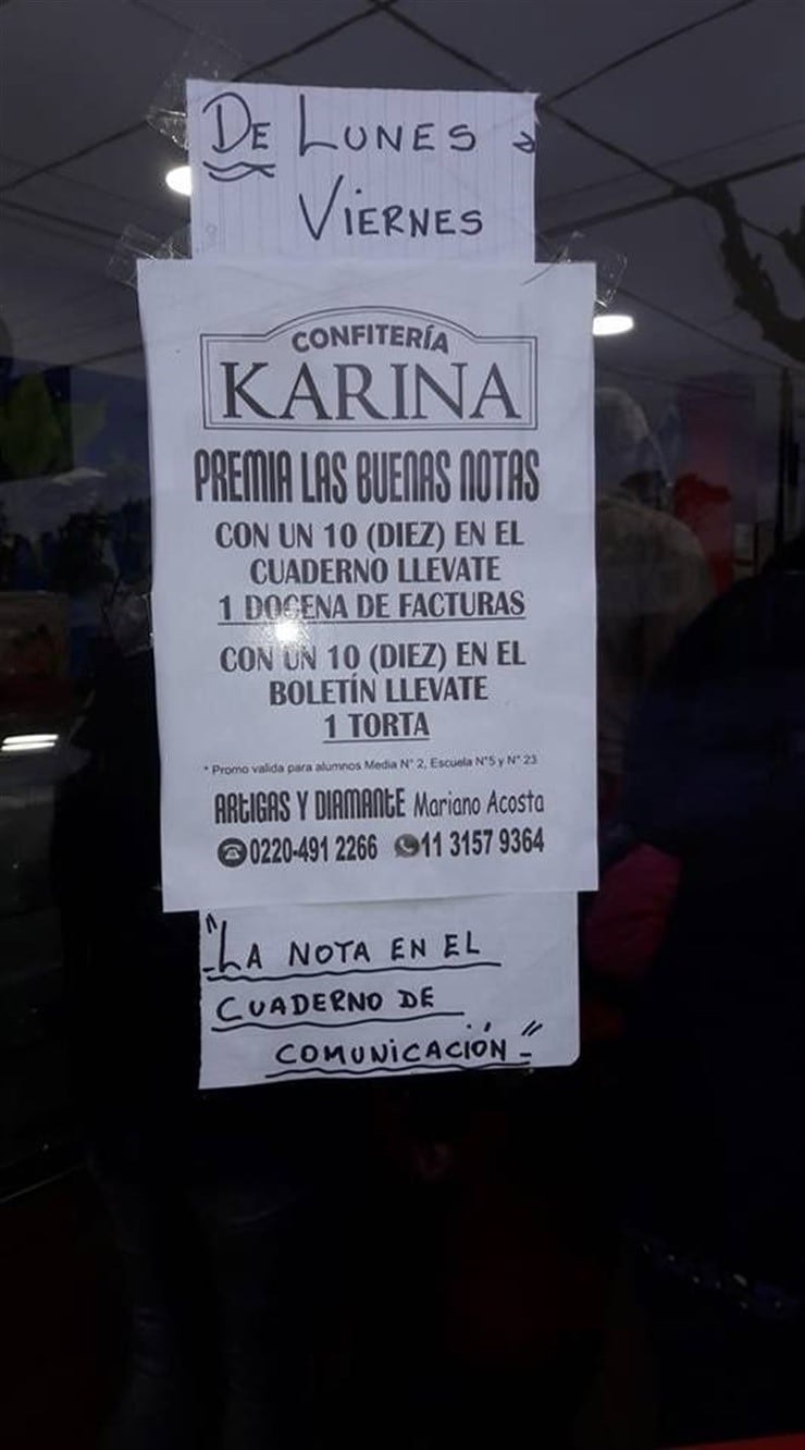 El aviso en la Panadería