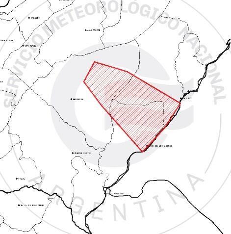 Alerta por tormentas fuertes para el este de Corrientes