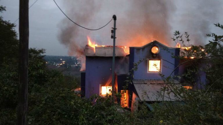 Incendio en una casa de Mendiolaza.