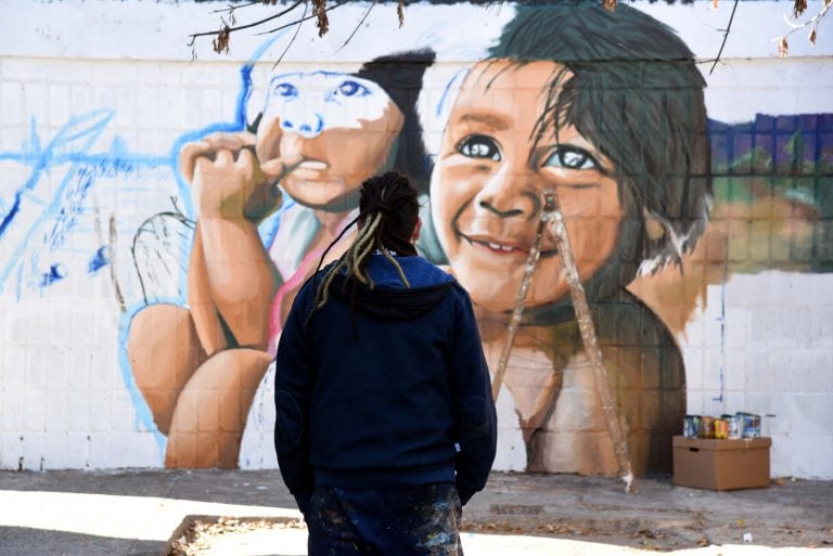 Murales en el barrio de Lionel Messi