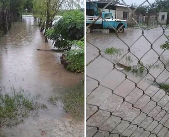 Calles del barrio Santa Mónica de Sáenz Peña completamente inundadas.