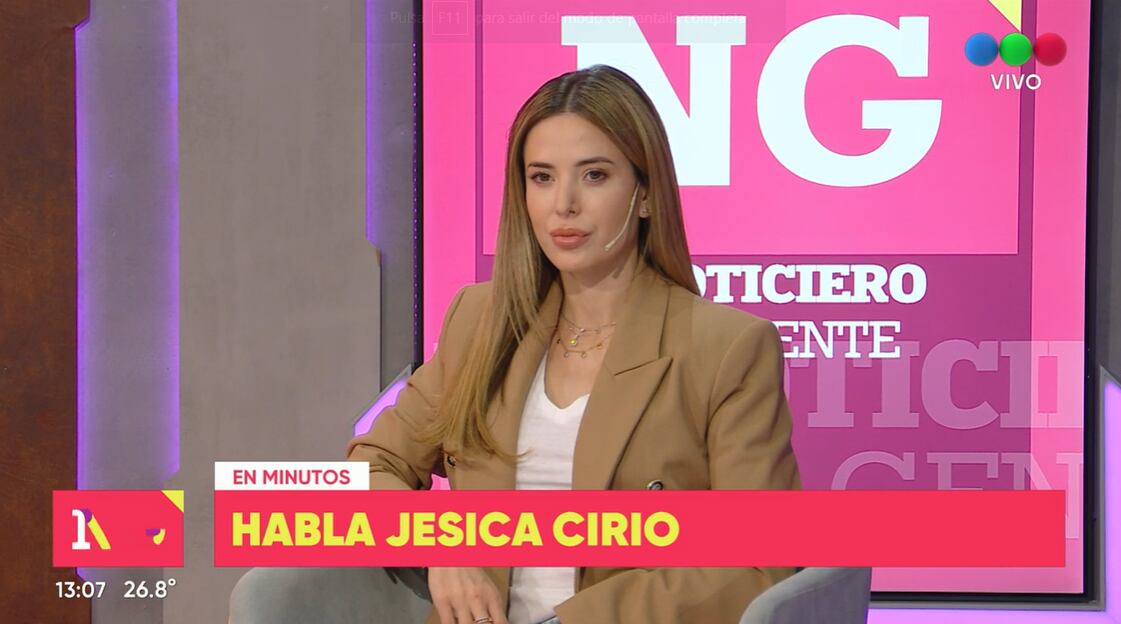 Jésica Cirio en "El noticiero de la gente".