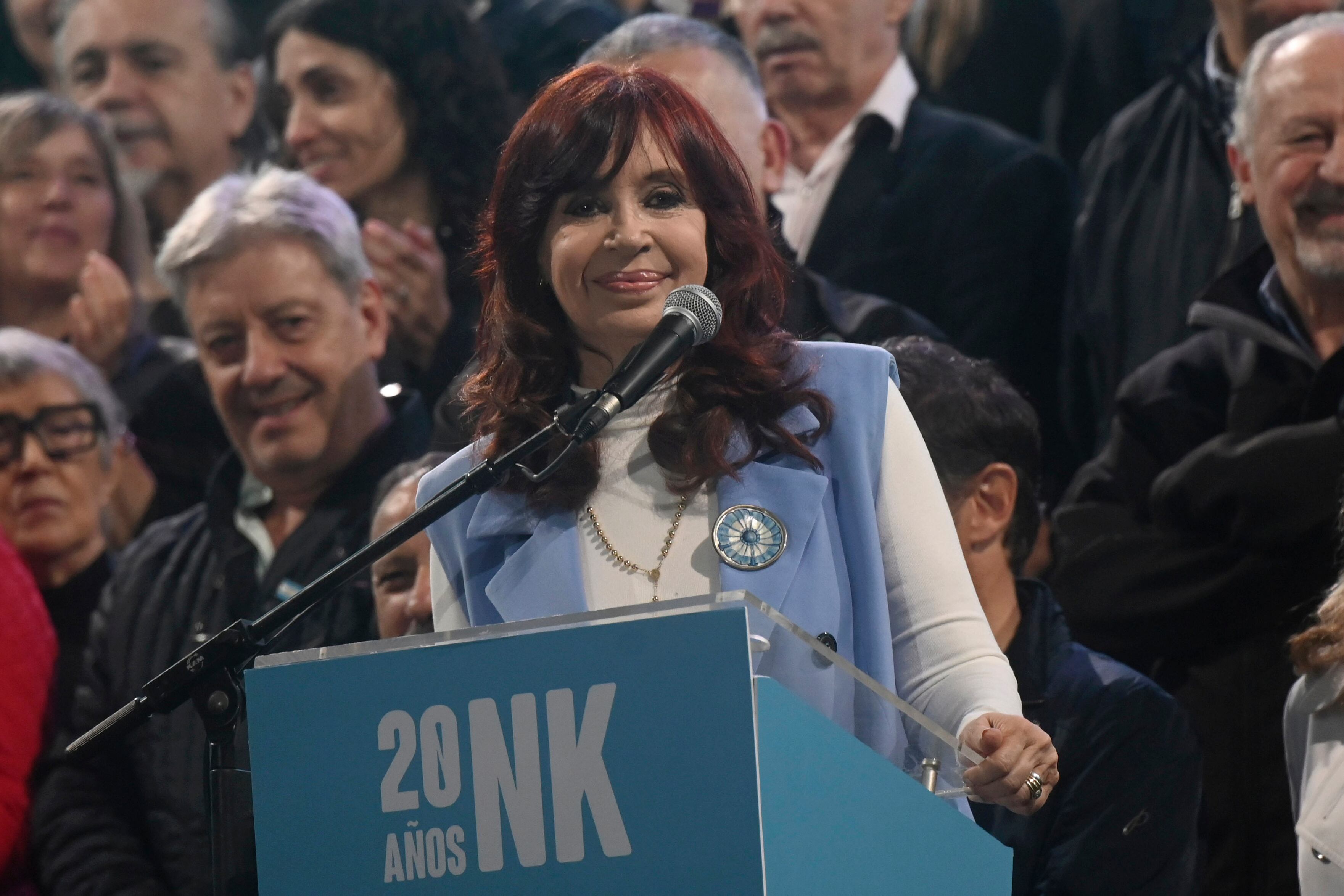 Cristina Kirchner en el acto del 25 de mayo de 2023. (AP Foto/Mario De Fina, Archivo)