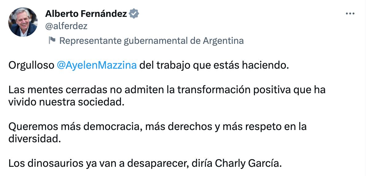 El presidente Alberto Fernández repudió las polémicas declaraciones del dirigente Miguel Ángel Pichetto contra la ministra de Mujeres, Genero y Diversidad. 