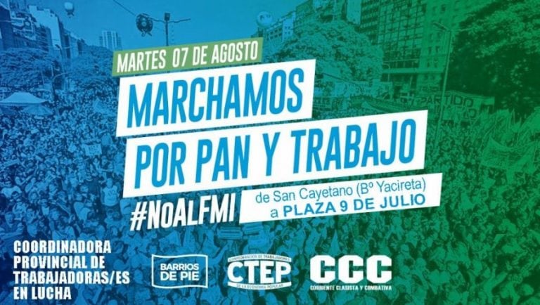 Organizaciones sociales misioneras marchan por el Día de San Cayetano. (Fuente: Primera Edición)