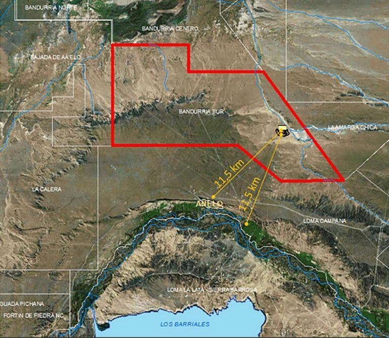 Bandurria Sur está ubicada en cercanías de la localidad neuquina de Añelo (web).