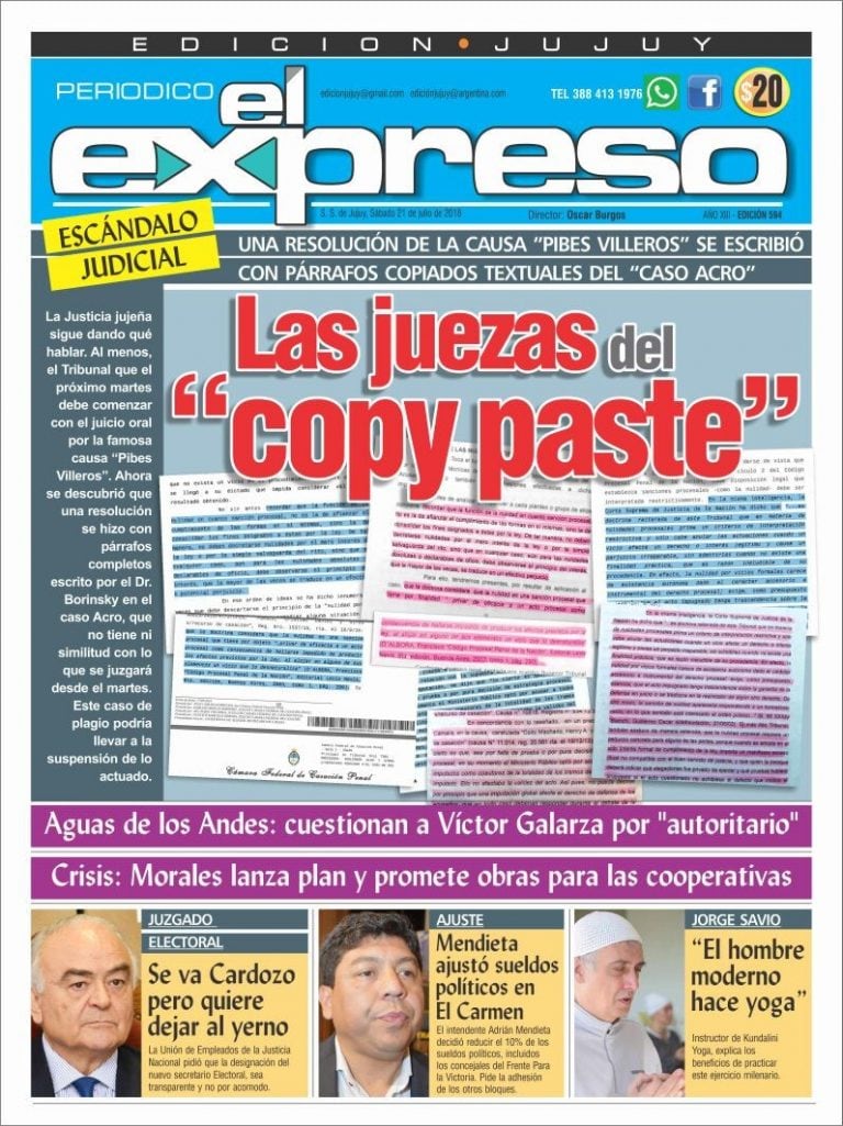 Portada del periódico que publicó el controvertido informe.