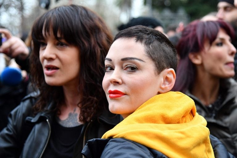 Actrices italianas en la manifestación.