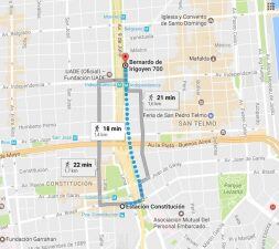 Recorrido hasta Retiro sin subte C