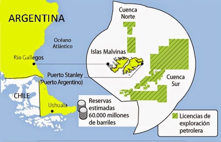 Cuencas donde se estima la presencia de grandes sacos petroleros.