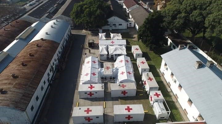 Preparativos del Ejército para la instalación del Hospital Militar Reubicable en Campo de Mayo