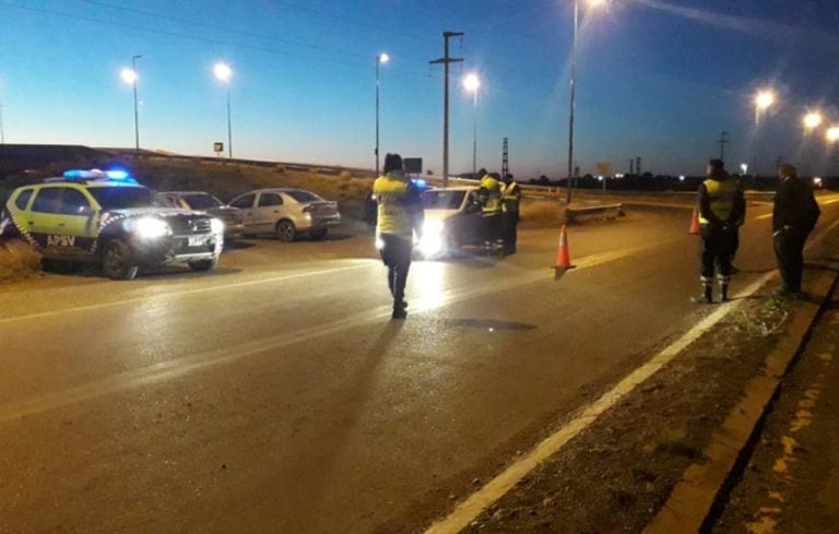 Controles de transito en Trelew.