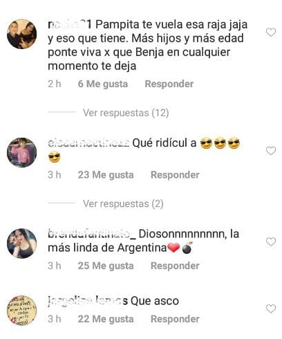 Los comentarios de los usuarios a la China Suárez