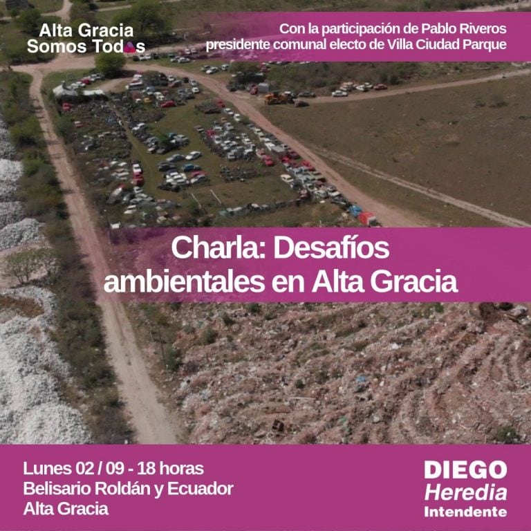 Alta Gracia se prepara para una charla debate sobre desafíos ambientales.