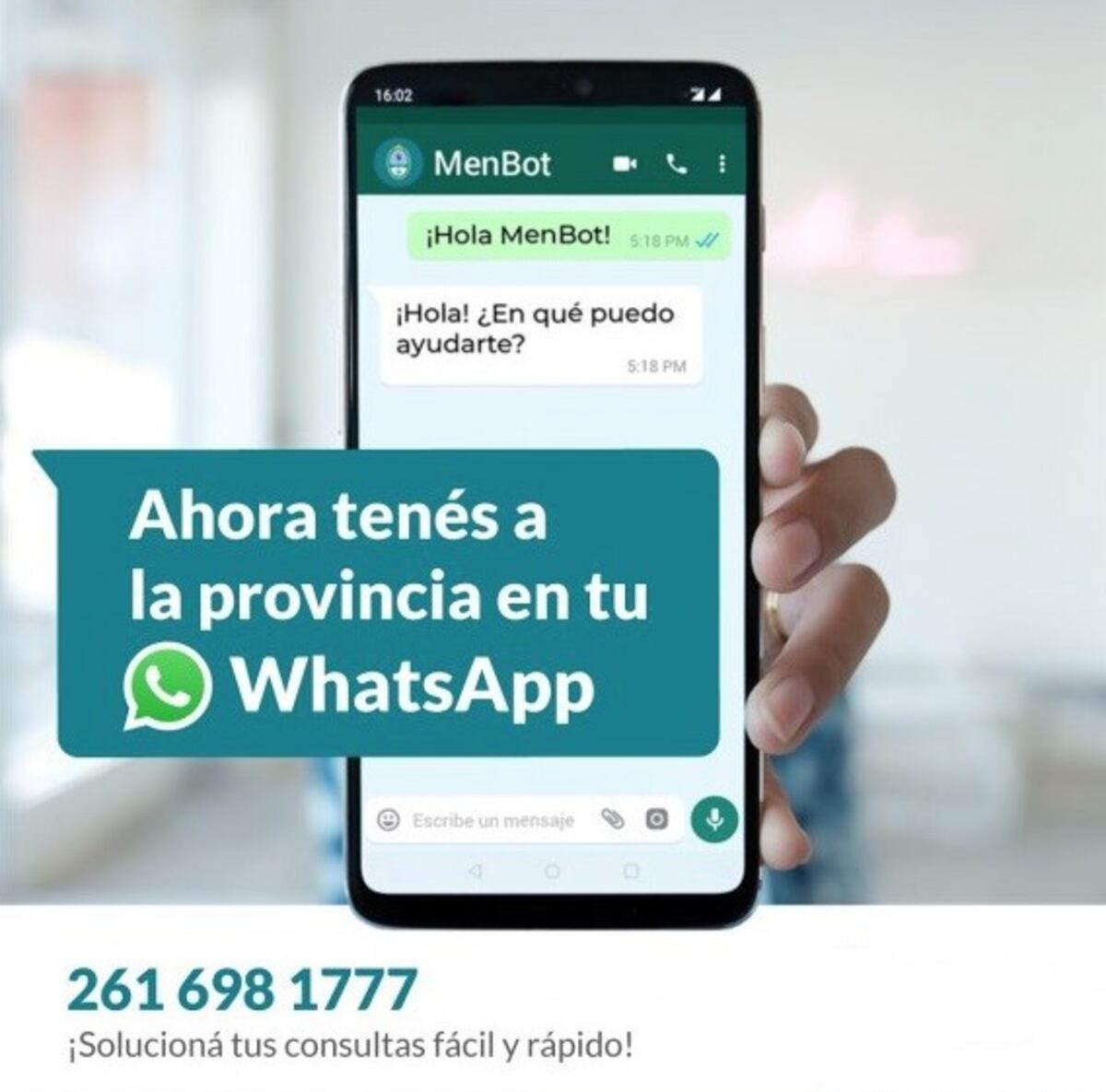El Gobierno de Mendoza lanzó MenBot para consultas sobre coronavirus