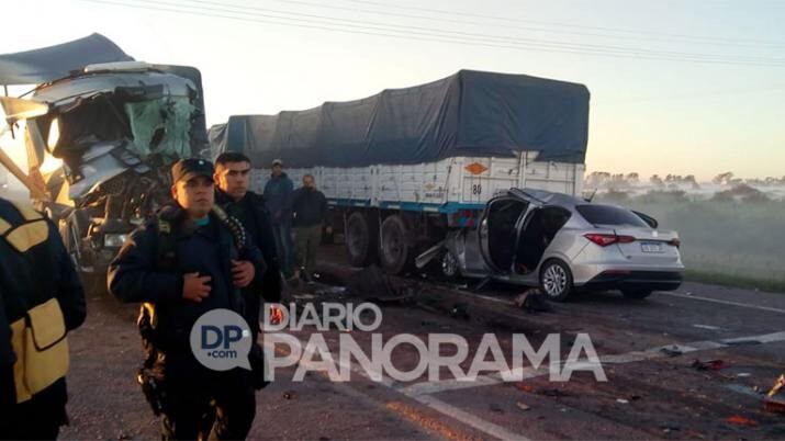 Así quedaron algunos de los vehículos involucrados en el accidente.