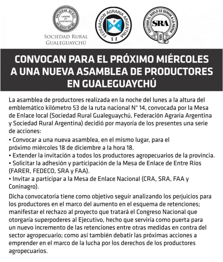 convocatoria campo
Crédito: SRG