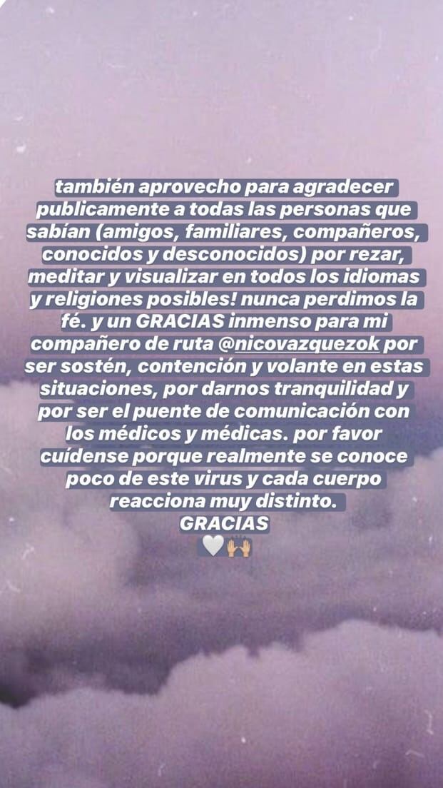 Gimena Accardi relató la complicada situación de salud de su padre por el coronavirus