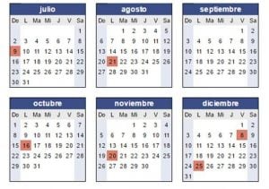 El nuevo calendario de feriados 2017