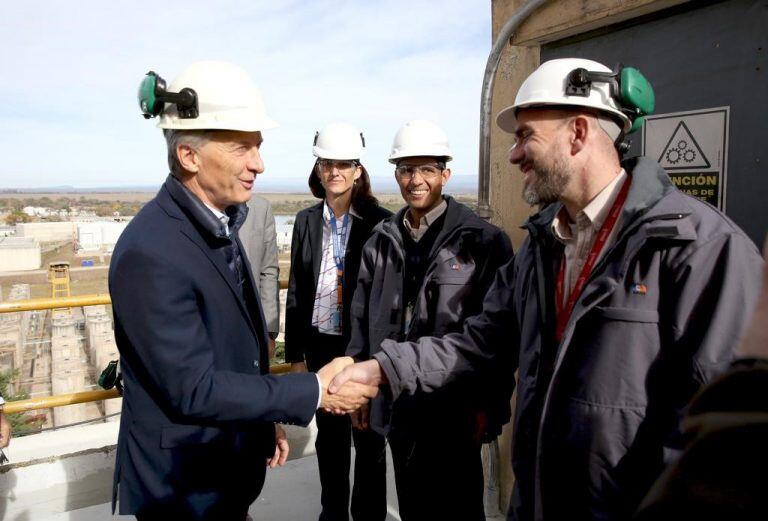 Mauricio Macri en Córdoba, en la visita a Fadea, Embalse y Los Cóndores.