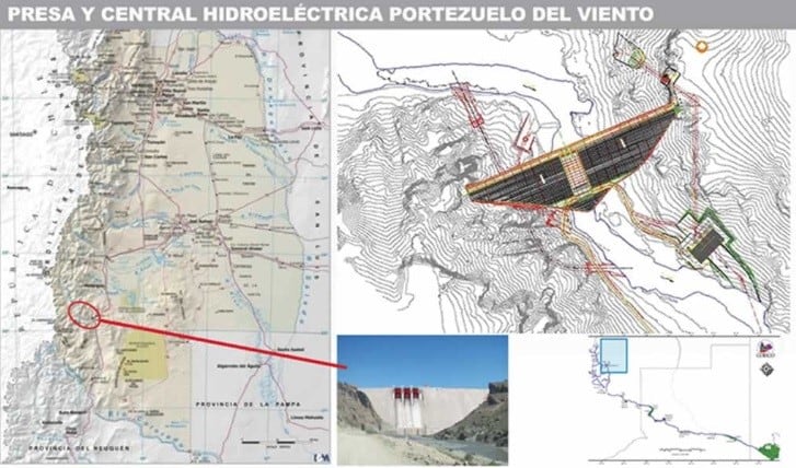 Ubicación de la obra de "Portezuelo del Viento".