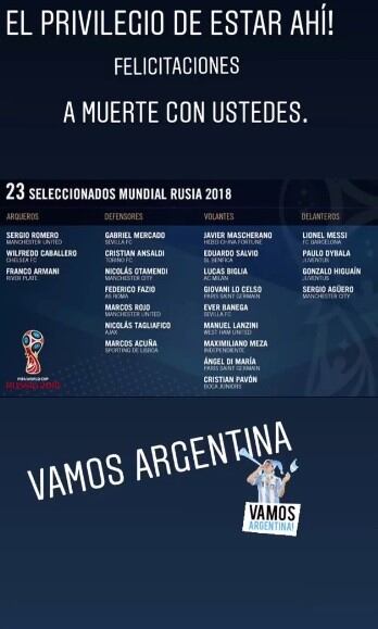 Ezequiel "Pocho" Lavezzi envió un mensaje de apoyo a los convocados para el Mundial de Rusia. (@pocho22lavezzi)