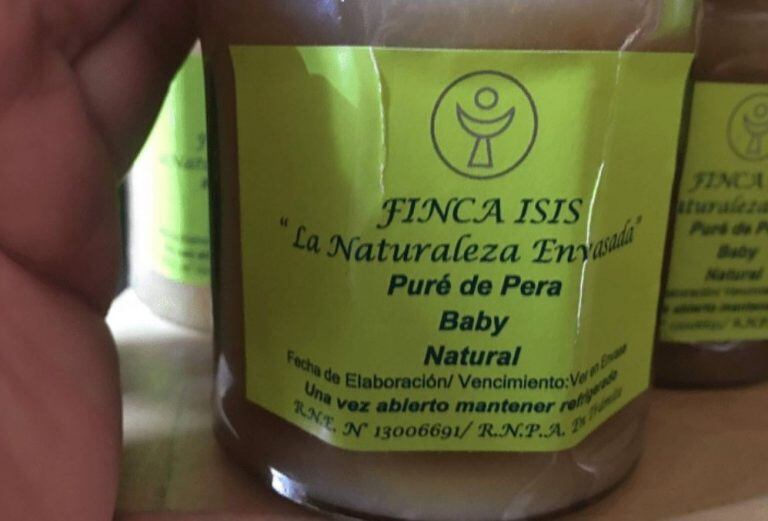 Puré de pera marca Finca Isis (Web)