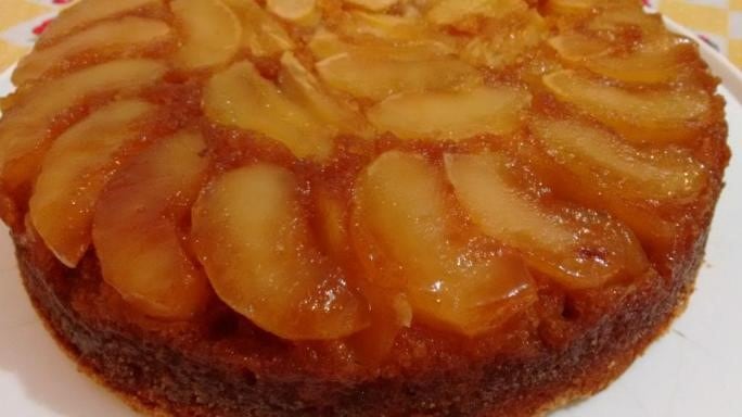 Torta invertida de manzanas receta