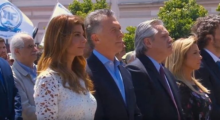 Awada, Macri, Alberto y Yañez en la misa de la unidad (Foto:Captura)