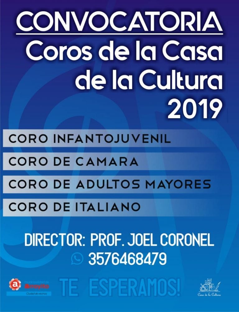 Convocatoria Coros Casa de la Cultura Arroyito