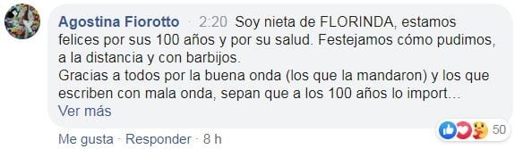 Su nieta, agradecía en redes sociales
Crédito: Facebook