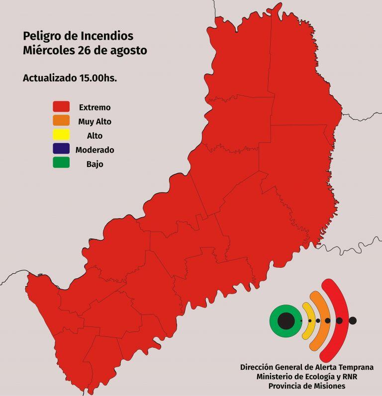 Peligro de incendio en Misiones