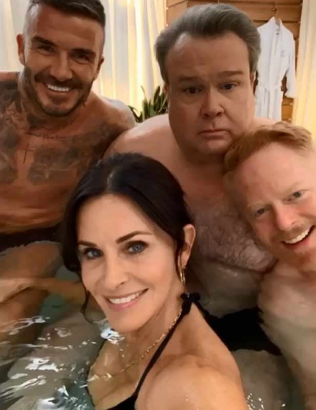 Courteney Cox, Davic Beckham, Eric Stonestreet y Jessy Tyler (Instagram)