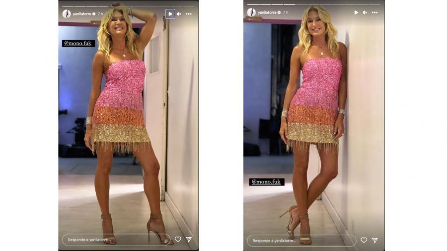 La "angelita", Yanina Latorre, posó con el mismo vestido de Pampita tras volver de sus vacaciones