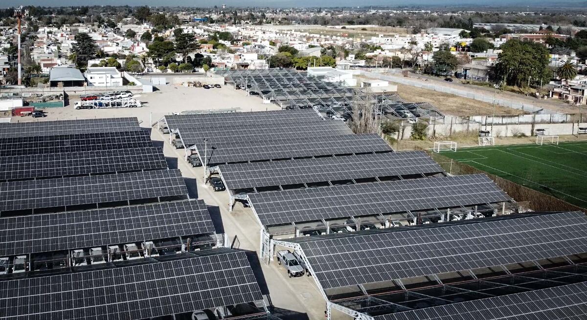 Innovador: concesionaria de Córdoba cambió el techo de sus cocheras por paneles solares