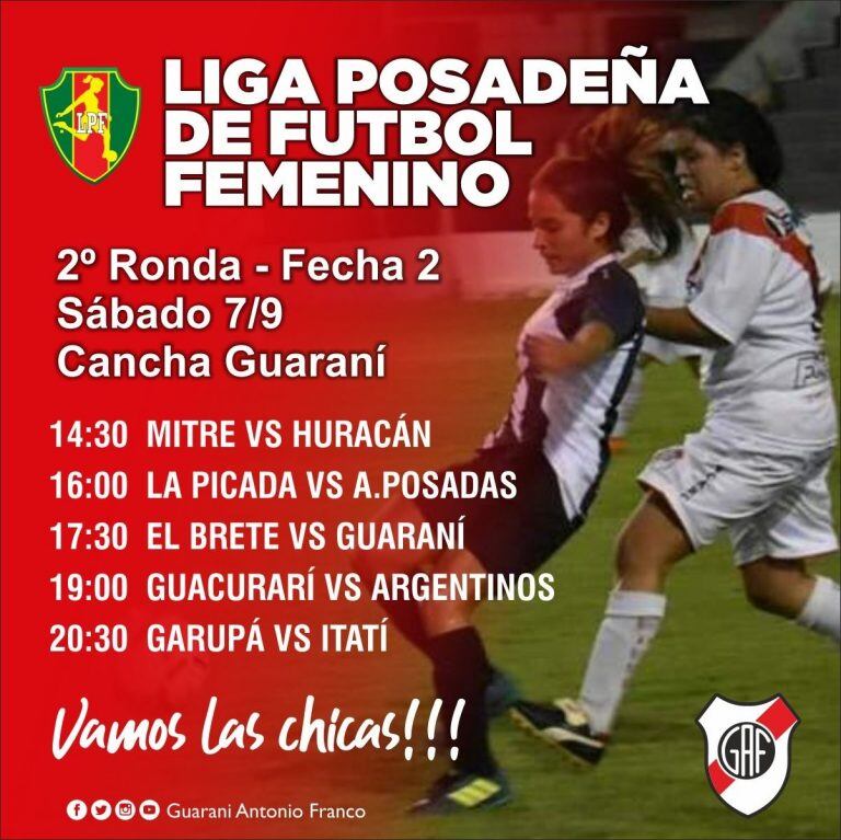 Liga Posadeña de Fútbol Femenino. (Club Guaraní A. Franco)