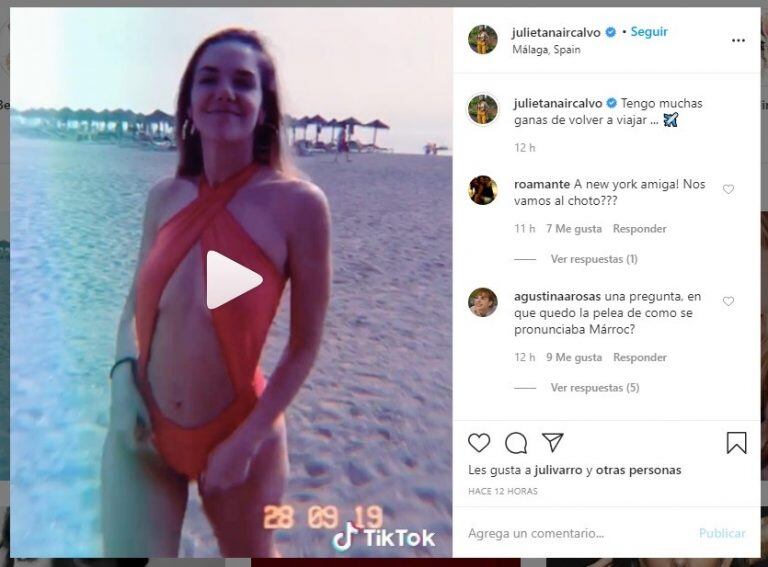 El posteo de Julieta Nair Calvo (Instagram)