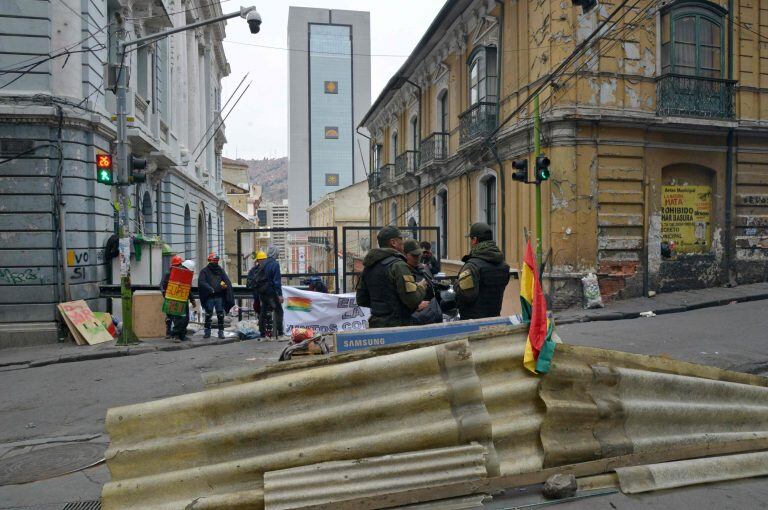 Barricadas en La Paz en reclamo contra Evo Morales (Foto: Aizar RALDES / AFP)