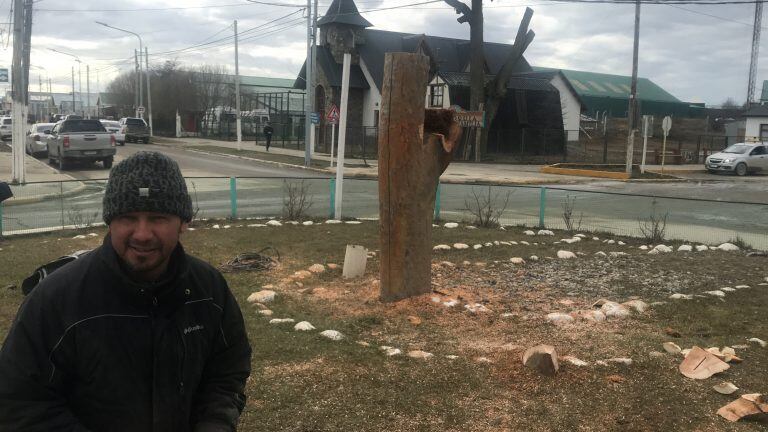 El personal de Parque y Jardín de la Municipalidad Tolhuin, Tierra del Fuego