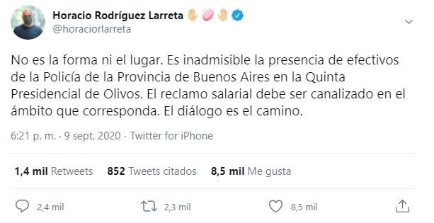 Horacio Rodríguez Larreta (Captura: Twitter)