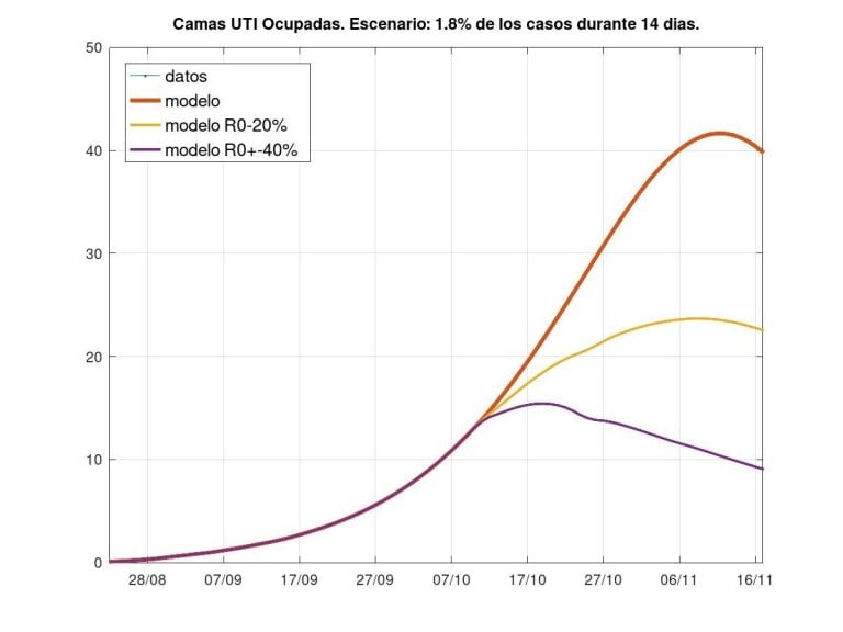 proyección de camas de terapia usadas