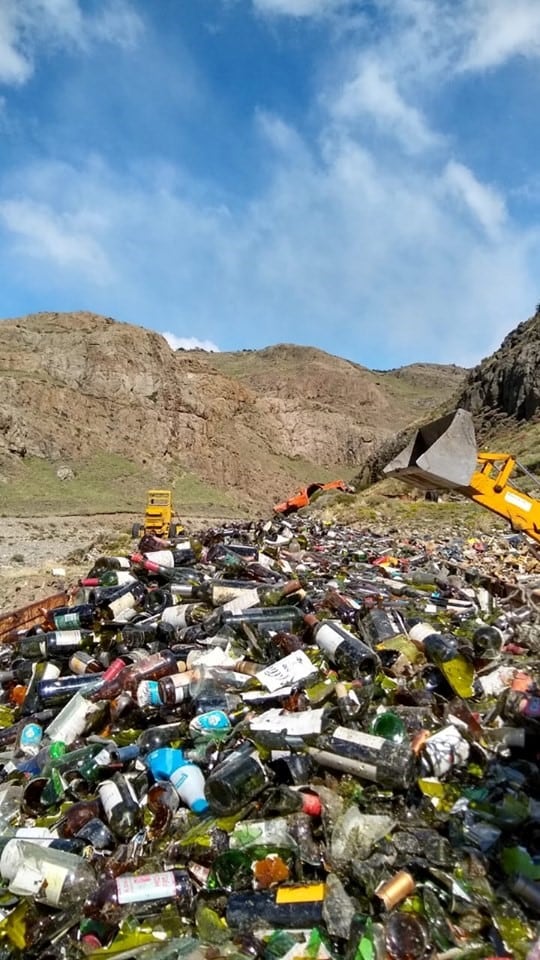 acopio de vidrio en El Chaltén