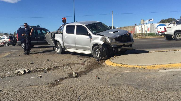 La camioneta colisión  con el Fiat.