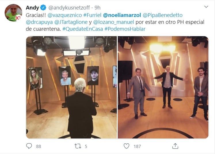 El tuit de Andy. (Twitter)