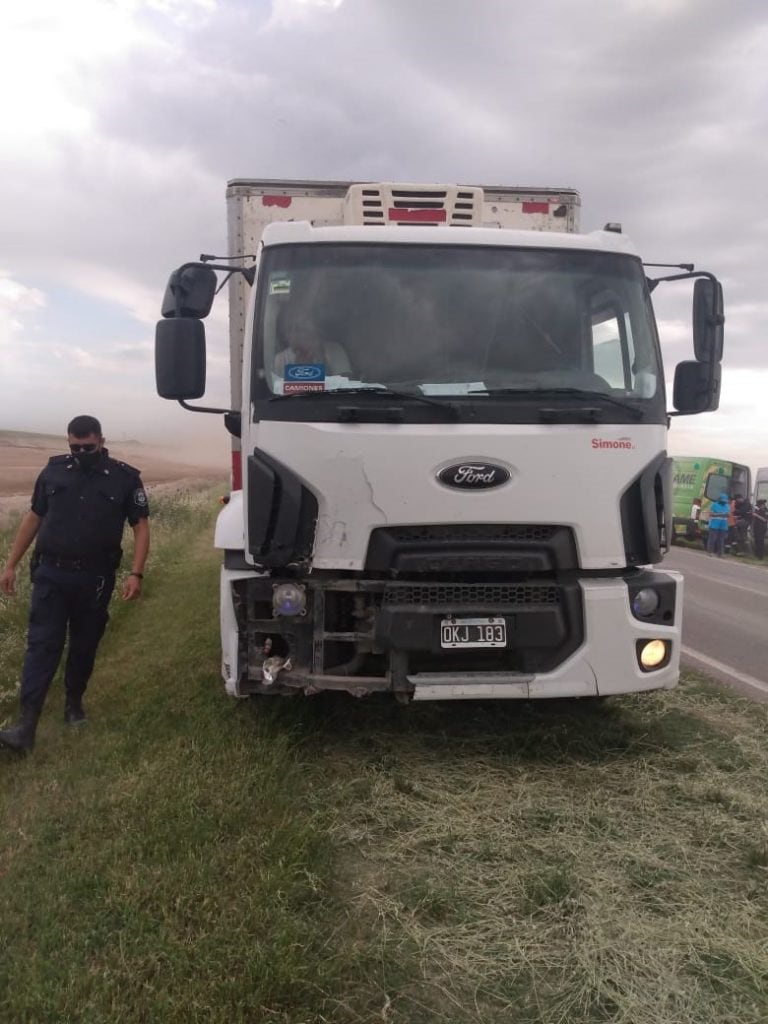 Camión involucrado en el accidente