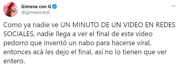 Gimena Accardi sobre su relación con Nicolás Vázquez (Foto:Twitter)